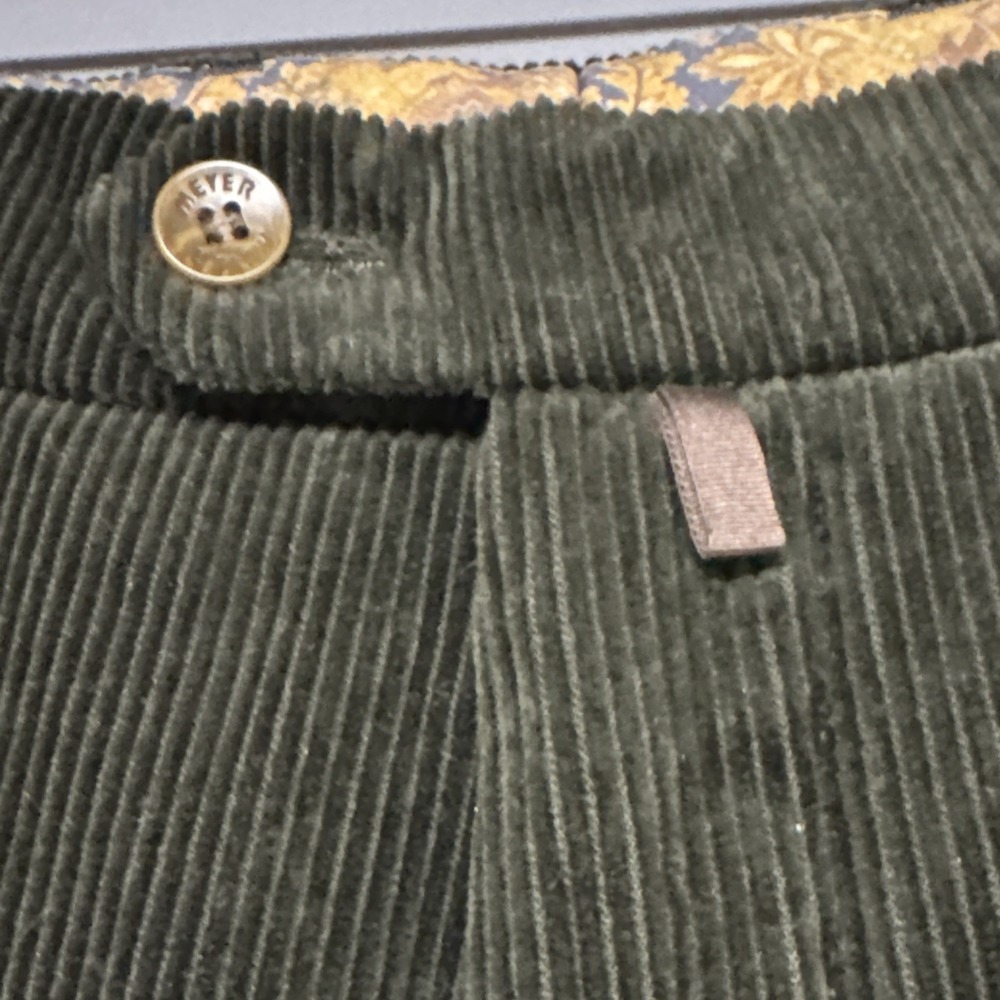 Meyer  Bonn LUXURY Corduroy Pants EU 54 Men's 38x32 Dark Green Pleated - Picture 6 of 10